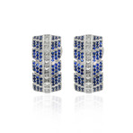 Lalique Eros 18k White Gold Diamond + Blue Sapphire Earrings // Store Display
