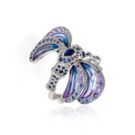 Lalique Libellule 18k White Gold + Sapphire Ring // Ring Size 7.25 // Store Display