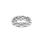 Unisex Woven Eternity Band Ring // Silver (8)
