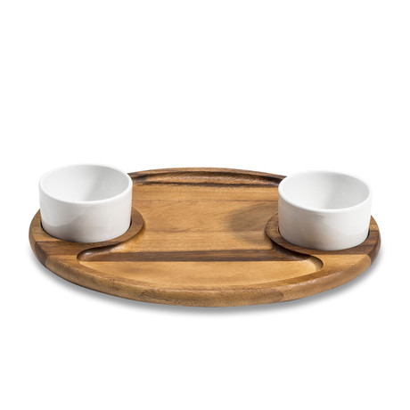 Charcuterie Serving Tray + 2 ceramic bowls +lids