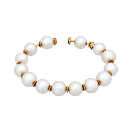 Assael 18k Yellow Gold + South Sea Pearl Bracelet // Store Display