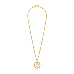 18k Yellow Gold Diamond + Pearl Necklace I // 16.5" // Store Display