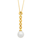 Assael 18k Yellow Gold Diamond + South Sea Pearl Necklace I // Store Display