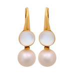 18k Yellow Gold + Moonstone Earrings I // Store Display