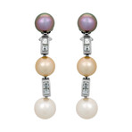 Assael 18k White Gold Diamond + Pearl Earrings I // Store Display