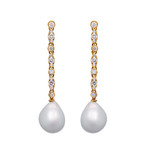 Assael 18k Yellow Gold Diamond + South Sea Pearl Earrings II // Store Display