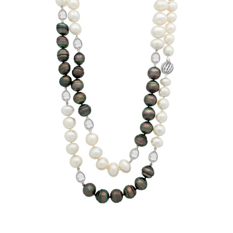 18k White Gold + South Sea Pearl Necklace II // 40" // Store Display