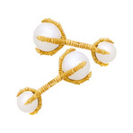 Assael 18K Yellow Gold + Pearl Cufflinks Set II // Store Display