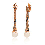 Assael 18k Rose Gold Diamond + Pearl Earrings // Store Display
