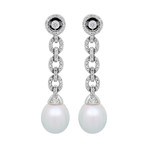 18k White Gold Diamond + South Sea Pearl Earrings II // Store Display