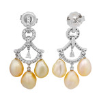 18k White Gold Diamond + Keshi Pearl Earrings // Store Display