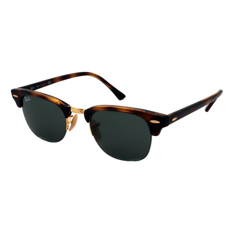 Unisex RB4354-710-71 Clubmasters Square Sunglasses // Tortoise + Green