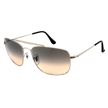 Unisex RB3560-003-32 Colonel Square Sunglasses // Silver + Light Gray Gradient