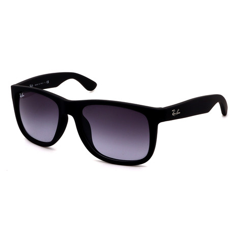 Unisex RB4165F-622-8G Justin Classic Square Sunglasses // Matte Black + Gray Gradient