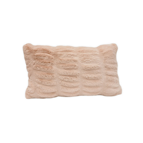 Couture Faux Fur Decorative Pillow // Mink // Rose