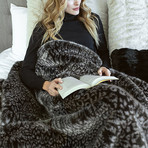 Couture Faux Fur Throw // Grey Cheetah