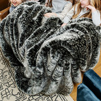 Couture Faux Fur Throw // Grey Cheetah