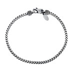 Sterling Silver Woven Chain Bracelet // 3mm (8" // 12.6g)