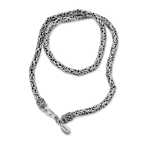Byzantine Chain + Hook Clasp // 4.5mm // Sterling Silver