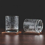 City Grid Etched Whiskey Glasses // Set of 2 // Detroit