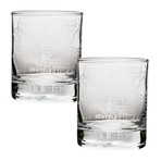 City Grid Etched Whiskey Glasses // Set of 2 // Seattle