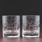 City Grid Etched Whiskey Glasses // Set of 2 // Bourbon Trail
