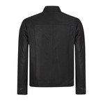 Dewy Leather Jacket // Navy + Green (3XL)