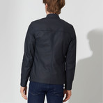 Edremit Leather Jacket // Navy Blue (XL)