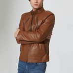 Silvan Leather Jacket // Chestnut (XL)