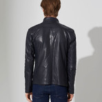 Suluova Leather Jacket // Navy Blue (2XL)
