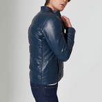 Tahoe Leather Jacket // Dark Blue (L)