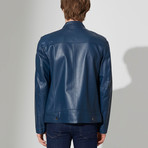 Booker Leather Jacket // Dark Blue (XL)