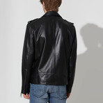 Preston Leather Jacket // Black + Gold (M)