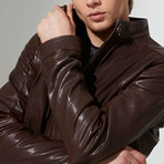Sinop Leather Jacket // Brown (4XL)