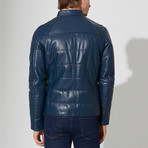 Tahoe Leather Jacket // Dark Blue (3XL)