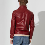 Matt Leather Jacket // Bordeaux (3XL)