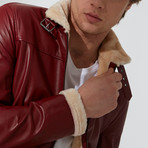Matt Leather Jacket // Bordeaux (M)