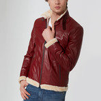 Matt Leather Jacket // Bordeaux (M)