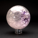 Genuine Polished Amethyst Geode Sphere + Acrylic Display Stand // V4