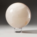 Genuine Polished Honey Onyx Sphere + Acrylic Display Stand