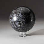 Genuine Polished Merlinite Sphere + Acrylic Display Stand