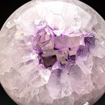 Genuine Polished Amethyst Geode Sphere + Acrylic Display Stand // V4