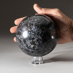 Genuine Polished Merlinite Sphere + Acrylic Display Stand