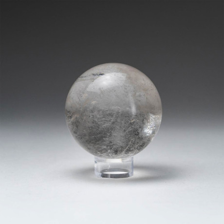 Genuine Polished Clear Quartz Sphere + Acrylic Display Stand