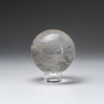 Genuine Polished Clear Quartz Sphere + Acrylic Display Stand