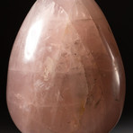 Genuine Polished Rose Quartz Egg + Acrylic Display Stand