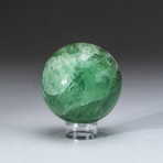 Genuine Polished Green Fluorite Sphere + Acrylic Display Stand // V1