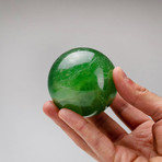 Genuine Polished Green Fluorite Sphere + Acrylic Display Stand // V2