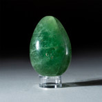 Genuine Polished Green Fluorite Egg + Acrylic Display Stand // V2