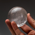 Genuine Polished Clear Quartz Sphere + Acrylic Display Stand